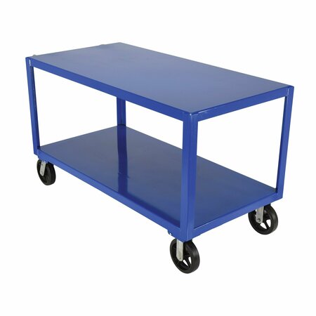 VESTIL Ergo Handle Cart, Steel, 2 Shelves, 2400 lb DH-MR2-3060